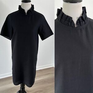 COS Black Short Sleeve Linen Blend Dress Size 2